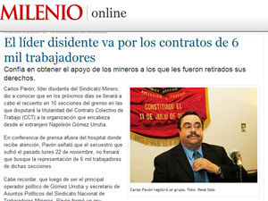 El l�der disidente va por los contratos de 6 mil trabajadores