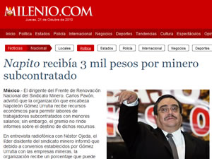 Napito recib�a 3 mil pesos por minero subcontratado