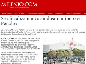 Piden apoyo de los mineros contra NGU