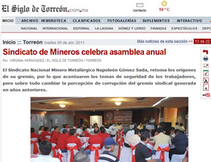 Sindicato de Mineros celebra asamblea anual